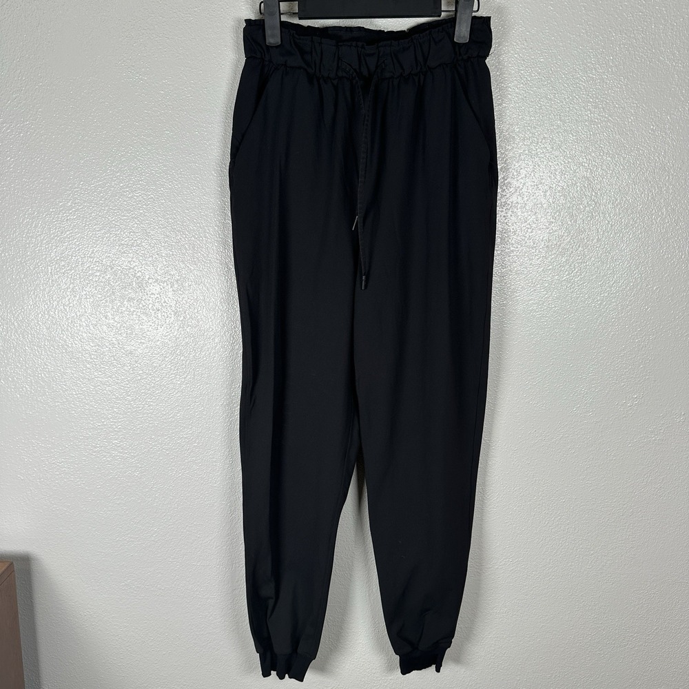 Lululemon Stretch High Rise Jogger Pants Womens Sz 6 Black Drawstring Athleisure